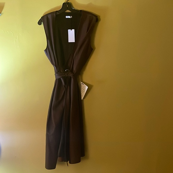 iris & ivy Dresses & Skirts - Never worn | Leather | Chocolate | Sleeveless | Wrap dress | Large | Iris & Ivy